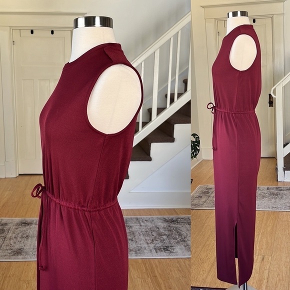 DYNAMITE Sleeveless Crew Neck Dress Maroon XS - Picture 7 of 12